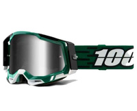 GOGLE 100 PROCENT CROSS/ENDURO RACECRAFT 2 MILORI CZARNY ZIELONY SZYBA SREBRNE LUSTRO