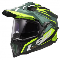 Kask Motocyklowy Enduro LS2 MX701 EXPLORER SPIRE GREEN H-V YELLOW