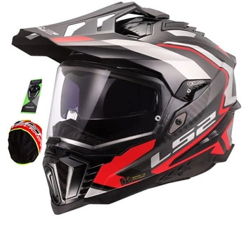 Kask Motocyklowy LS2 MX701 EXPLORER CARBON FRONTIER II RED