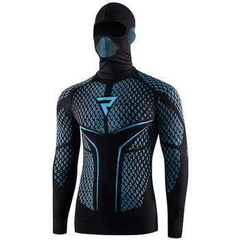 Koszulka Termoaktywna Rebelhorn Therm II LS 2IN1 z Kominiarką Black Blue