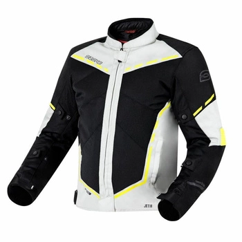 Męska Kurtka Motocyklowa Ozone Jet II Ice Black Fluo