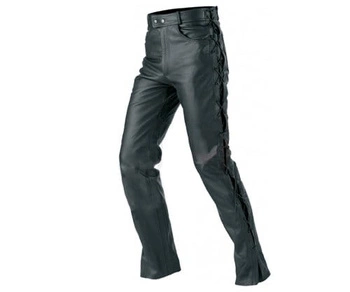 Spodnie skórzane motocyklowe BUSE WIĄZANE Black