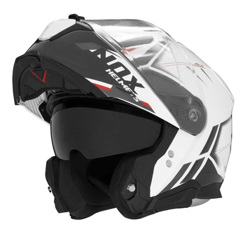 Kask Szczękowy Motocyklowy NOX FLIP-UP N967 SYNCHRO WHITE RED