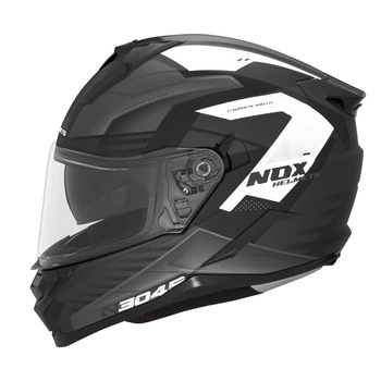 Kask Integralny Motocyklowy NOX N304 CARVER BLACK WHITE