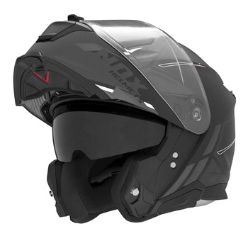 Kask Szczękowy Motocyklowy NOX FLIP-UP N967 SYNCHRO GREY BLACK