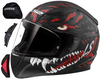 Kask integralny LS2 FF353 RAPID II KAIJU BLACK RED WHITE