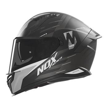 Kask Integralny Motocyklowy NOX N401 CROWER BLACK SILVER